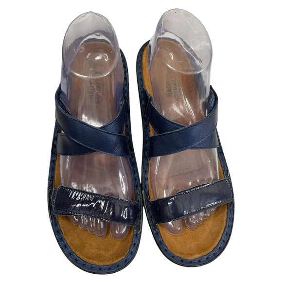 Naot Women's Quito Wedge Leather Blue Sandal Strappy Sz 8.5 - Picture 2 of 7